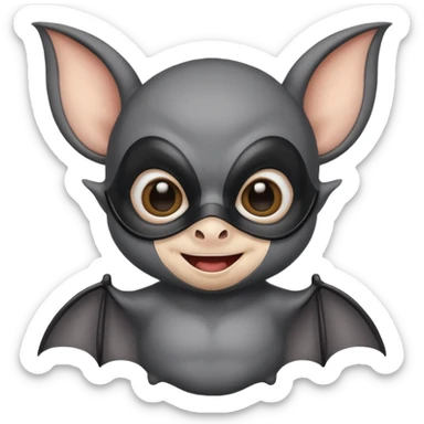 cute baby bat with mask sticker