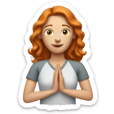 woman ginger with shoulders and hands saying all well  sticker