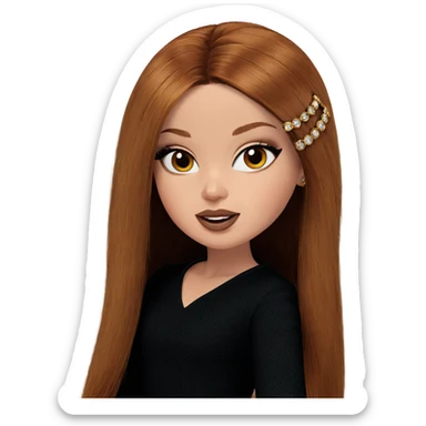 girl with brown hair and jewelry sticker