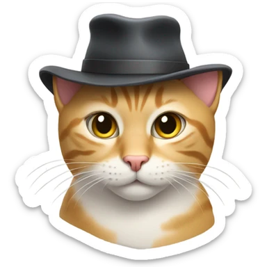 Cat wearing a hat sticker