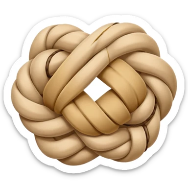 rope tied in a simple knot, rounded edges, cute, soft shading, sticker