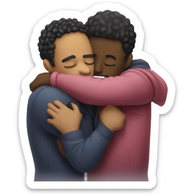 two people hugging while the other us a backstabber doing a hush symbol sticker