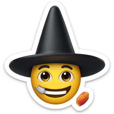 pez con sombrero de bruja feliz sticker