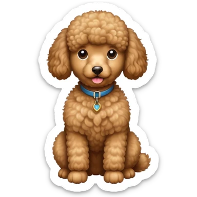 Light brown poodle seated sticker