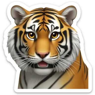 Tigre jaine avec de l électricité sticker