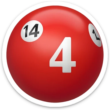 The number 14 on a red pool ball sticker
