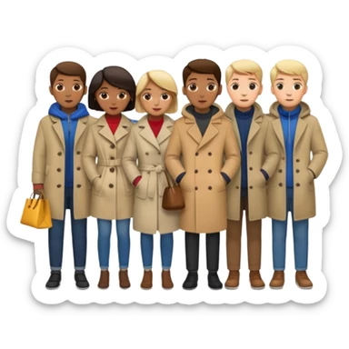 people waiting to enter a store without bags sticker