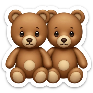 2 teddy Bears , Clone. sticker