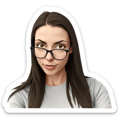 smiling girl with glasses sticker