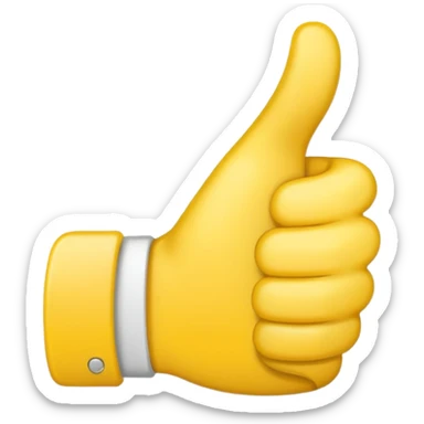 thumbs up emoji outlined in white sticker