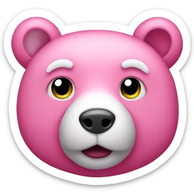 Pink bear sticker