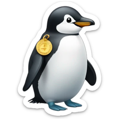 pinguoin avec medaille sticker
