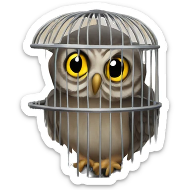 Owl in a cage held by kendrick lamar sticker
