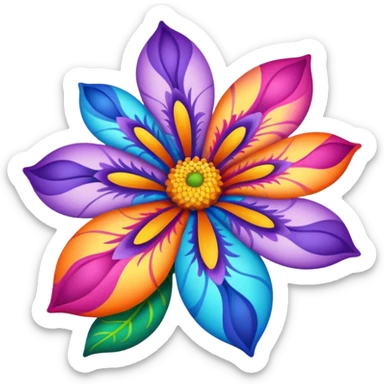 psychedelic flowers sticker