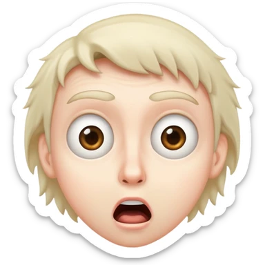 Surprised face with raised bushy eyebrows sticker