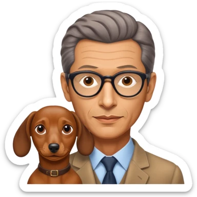 Jeff goldblum and dachshund  sticker