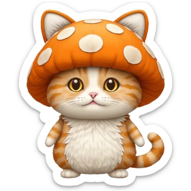 Cat in mushroom costume sticker