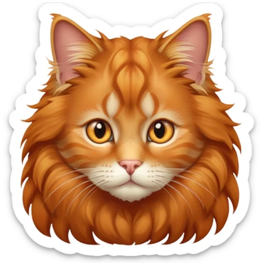 orange tabby maine coon cat with fluffy mane sticker