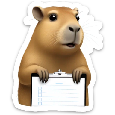Capybara clipboard sticker