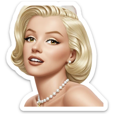 blonde beauty with pearl necklace sticker