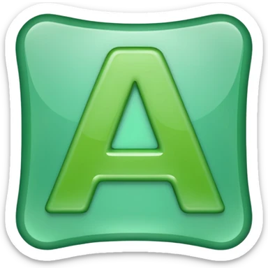 make emolji letter a in light Green color sticker