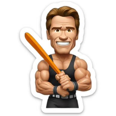 Arnold Schwarzenegger jugando al pádel sticker