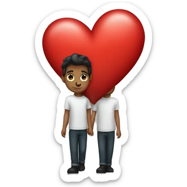 Corazón rojo con negro sticker