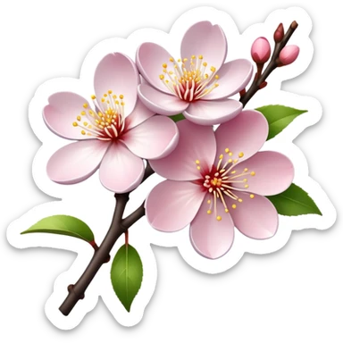 Single plum blossom  sticker
