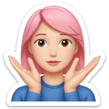 blushing with fingers sticker