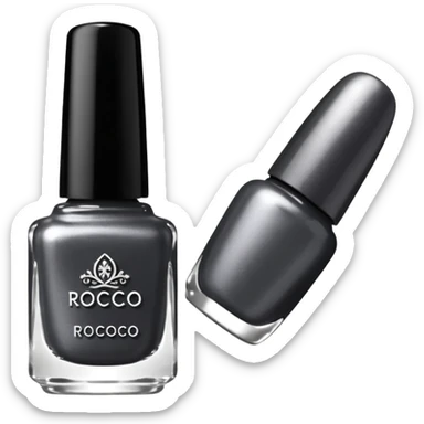 Dark grey metallic rococo style nail polish    sticker