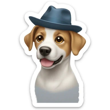 Un chien avec un chapeau  sticker