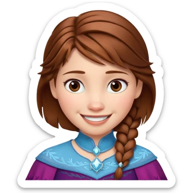 anna from frozen brown hair sticker