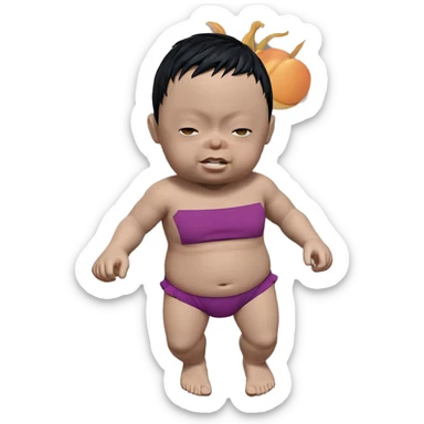 barefoot boy with black hair sticker