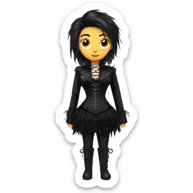 gothic black ponyhair jacket corset  sticker