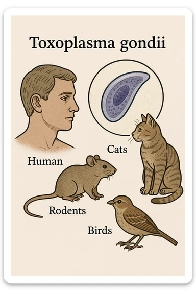 Toxoplasma gondii, che infetta tutti gli animali a sangue caldo, compreso l'essere umano sticker