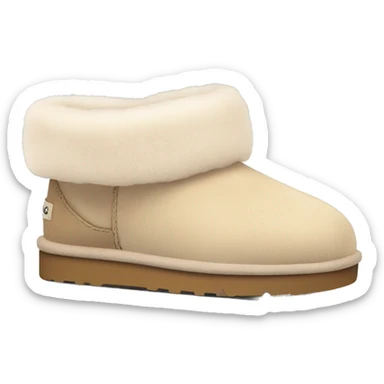 pastel beige cute ugg slippers sticker