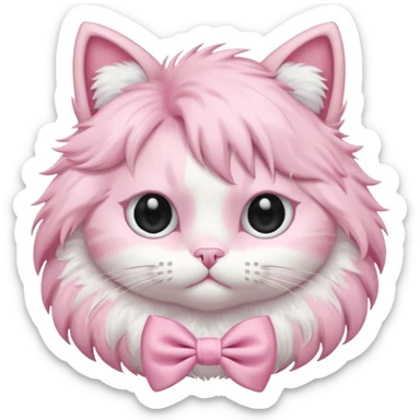 A pastel Pink cat 🐱 with a bow 🎀 sticker