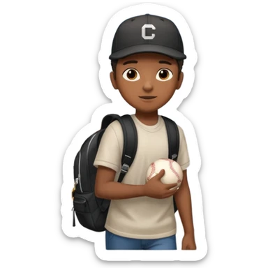 City Backpack Student black boy sticker