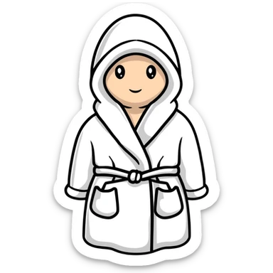 cozy pink fluffy dressing gown with hood sticker