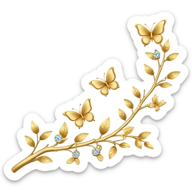 delicate branch with earrings and butterflies sticker
