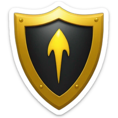 black shield with yellow flash inside from left up to right down sticker
