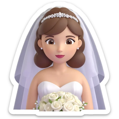 A bride with brown hair sticker