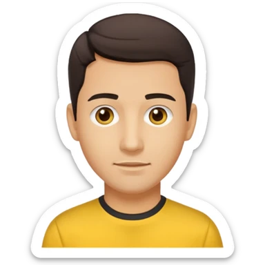 Jonathan Knight brown eyes,dark brown hair, yellow shirt  sticker