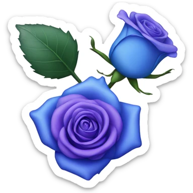 Blu and purple rose  sticker