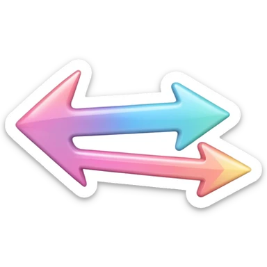 Pink Pastel rainbow arrow pointing left sticker