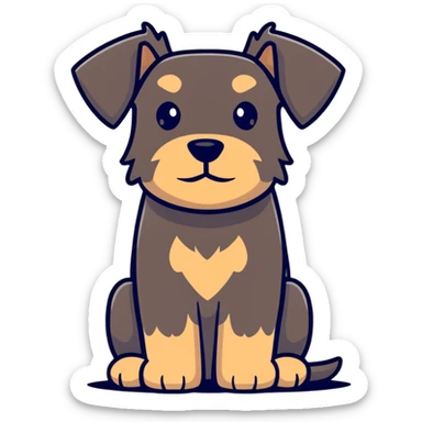 brown schnauzer dog sitting sticker