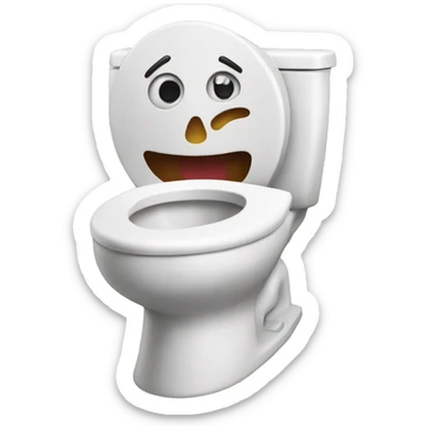 toilet with head popping out of the toilet  sticker