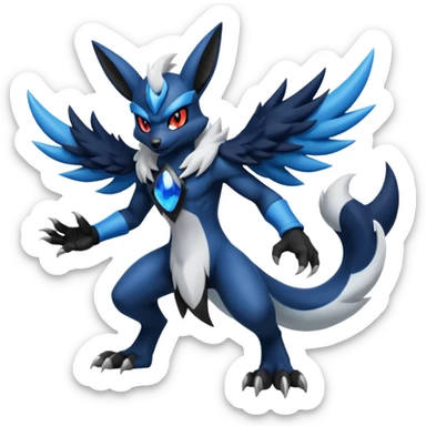 Mega lucario and mega Absol fusion full body four legs sticker