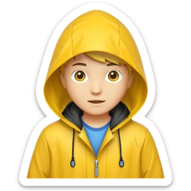 yellow raincoat, just rain coat sticker