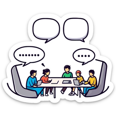 people chatting together in a digital group conversation sticker